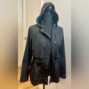 Theory Black Utility Hooded Windbreaker